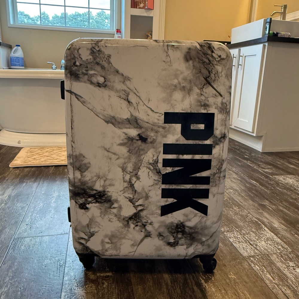 PINK Victoria's Secret Marble Travel Bag - Black and White